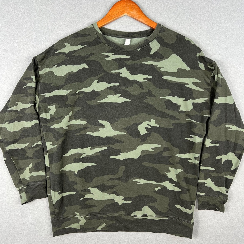 Athleta Camo Sweatshirt Womans Small Studio to Street Stretch Activewear Comfy